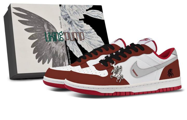 Nike Nike Leather Coverage Low top Skateboard Shoes Men's Red White