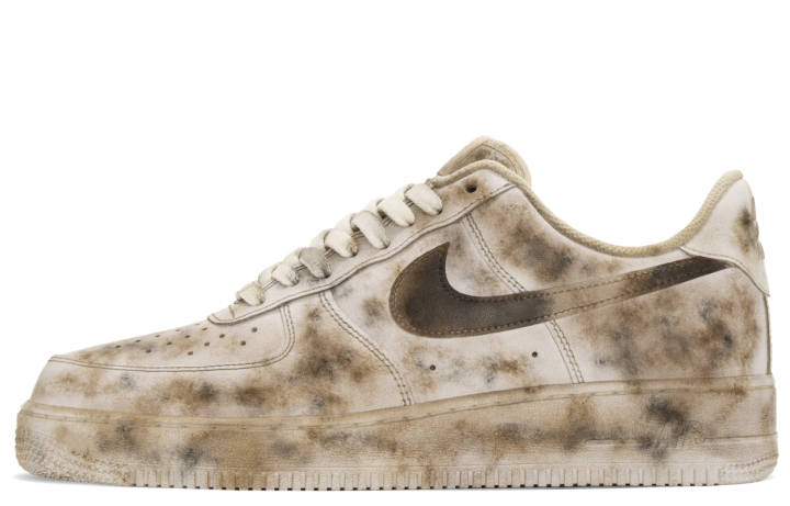 Nike Nike Air Force 1 Graffiti Coverage Thermal Coverage Low top Skateboard Shoes Men's Black White Gray