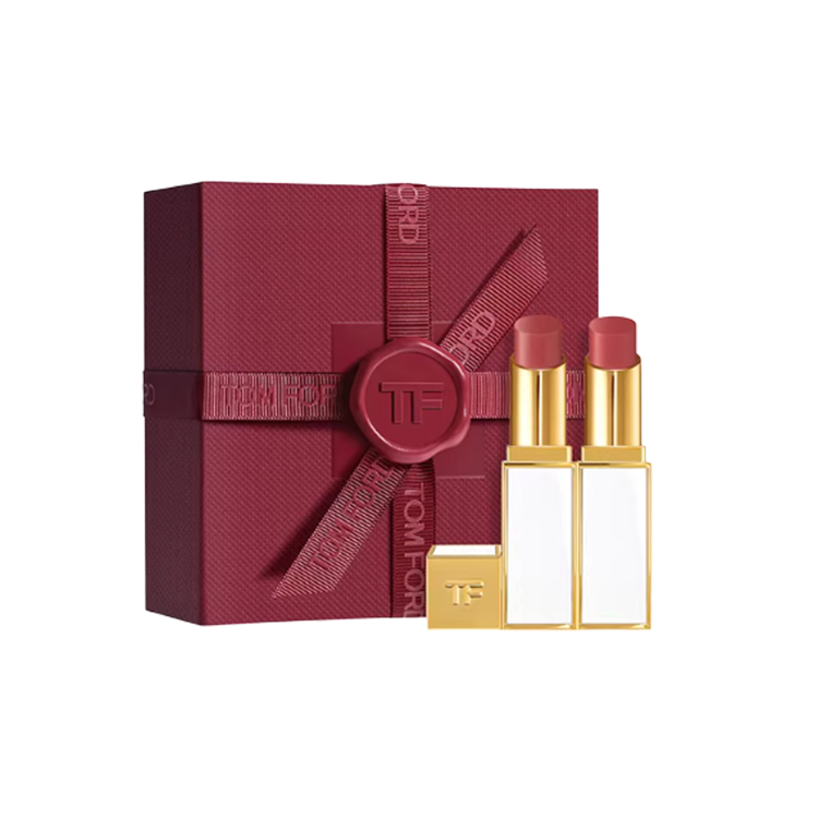 TOM FORD Thin White Tube Lipstick Double Box Included 2026 Valentine's Day Collection Easy to Blend Natural 3.3g+3.3g