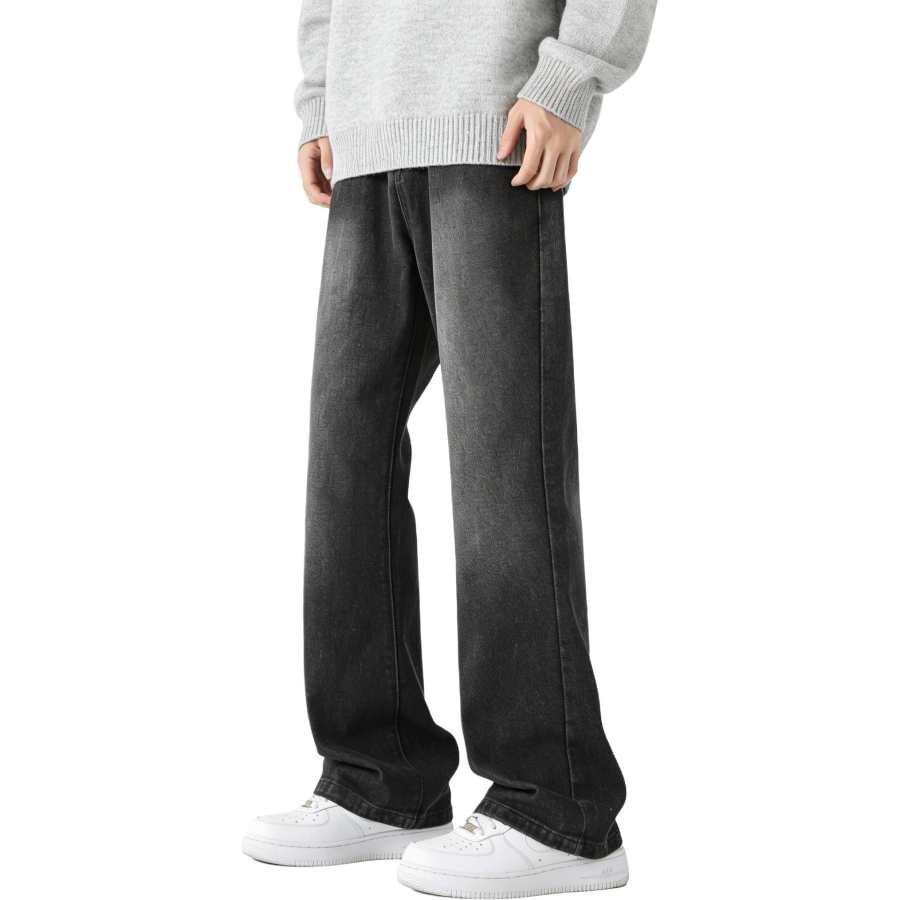MUSCLETECH Jeans Unisex Thickened And Fleece Lined Straight Fit Pants