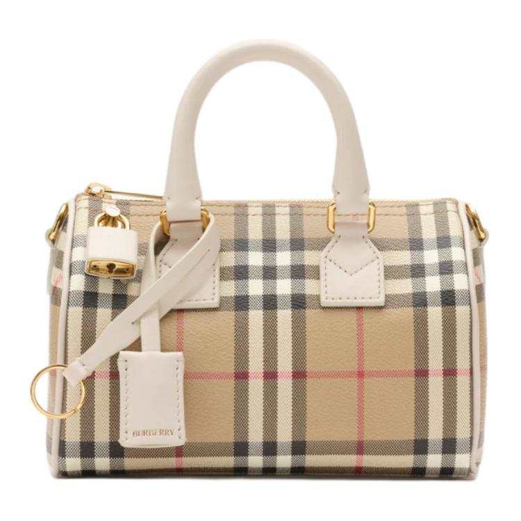 Burberry Cotton Handbag Mini Women's Soap Beige