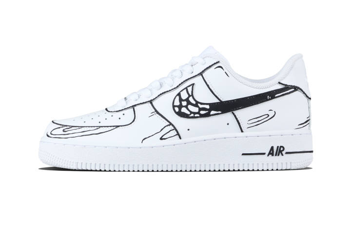 Nike Nike Air Force 1 Sketch Player Cow Leather Abrasion Resistant Abrasion Resistant Low top Skateboard Shoes Unisex Black