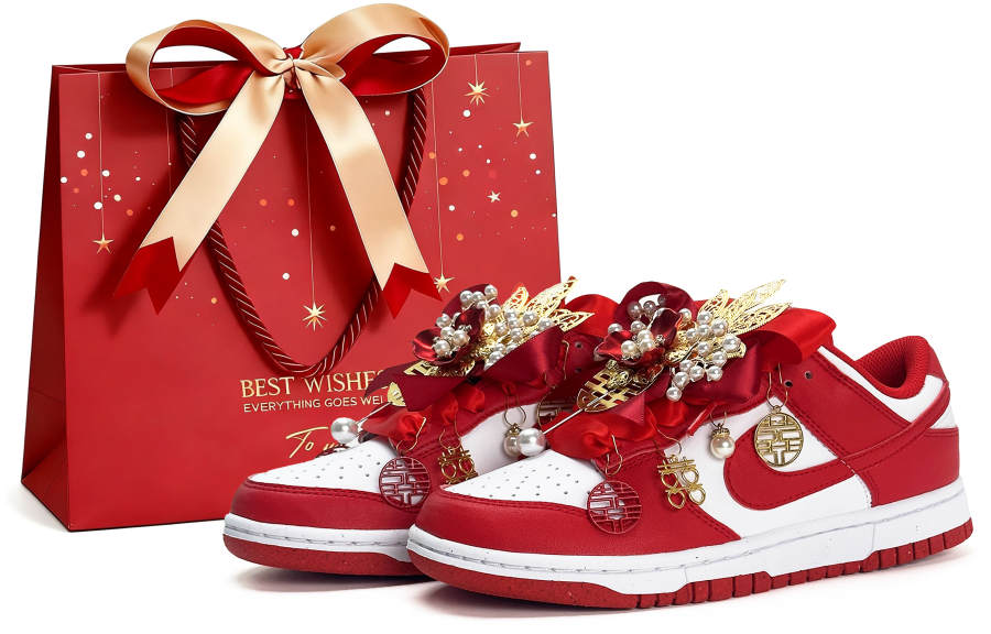 Nike Nike Dunk Wedding Shoes, Heart Fluttering, New Chinese Style Slip Resistant Abrasion Resistant Low top Skateboard Shoes