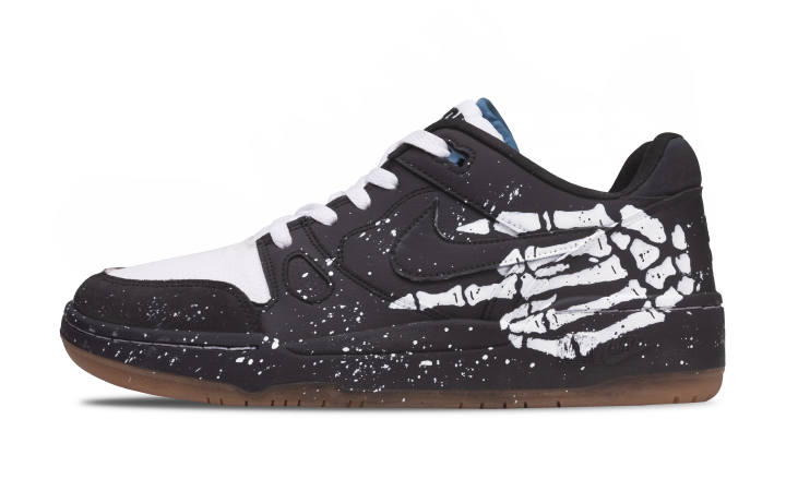 Nike Nike Full Force Skeleton Finger Slip Resistant Low top Skateboard Shoes Men's Black White