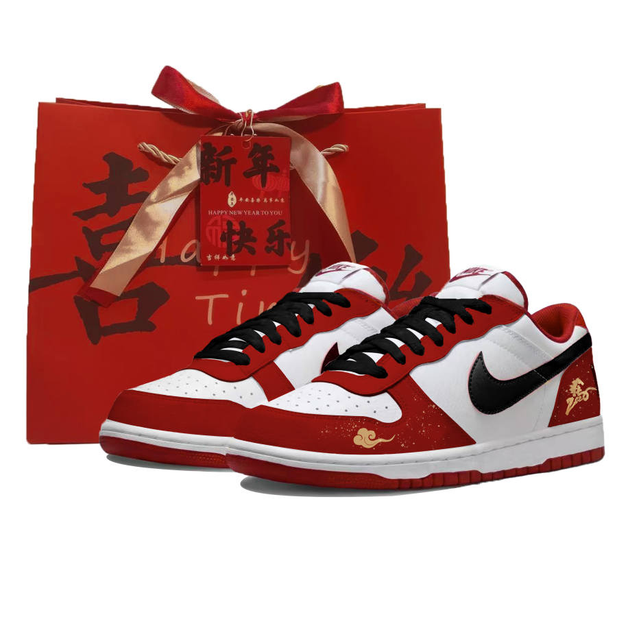 Nike Nike Big Horse Steps On Auspicious Clouds Abrasion Resistant Abrasion Resistant Low top Skateboard Shoes Unisex Red