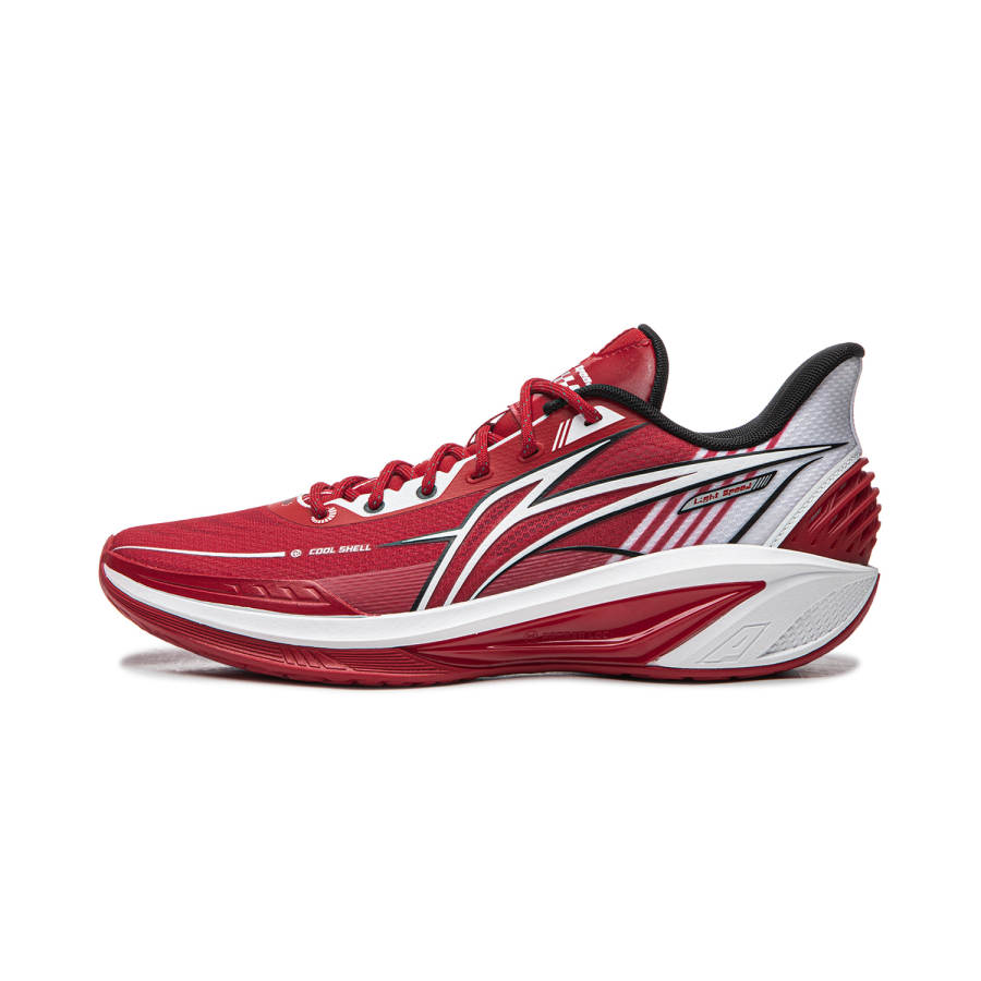 Li-Ning Li Ning Light Speed 4 Cushioning Slip Resistant Abrasion Resistant Rebound Low top Basketball Shoes Men's Red White