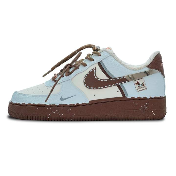 Nike Nike Air Force 1 Kelorly Puppy Low top Skateboard Shoes Women's Blue Brown