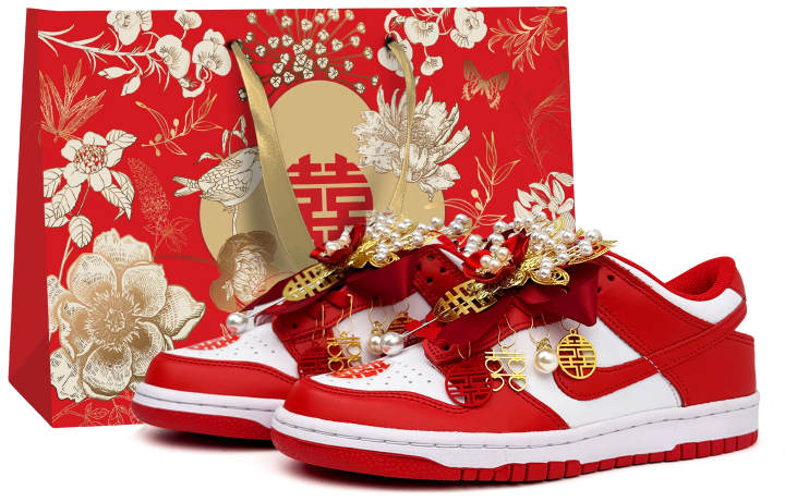 Nike Nike Dunk Wedding Shoes, Harmony Of Phoenix And Dragon, New Chinese Style Abrasion Resistant Slip Resistant Low top
