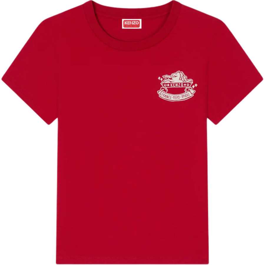 KENZO T Shirts Women's Cherry Red Crew Neck Moderate Straight Fit