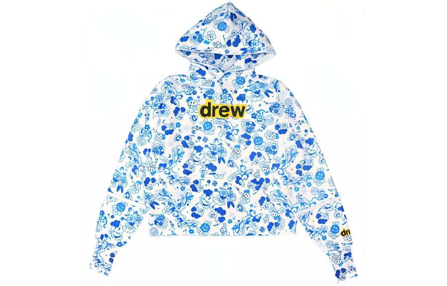 Drew House Secret Deconstructed Hoodie Pullover Smiley Face Collection, Hooded Fleece Lined Sweatshirt Unisex