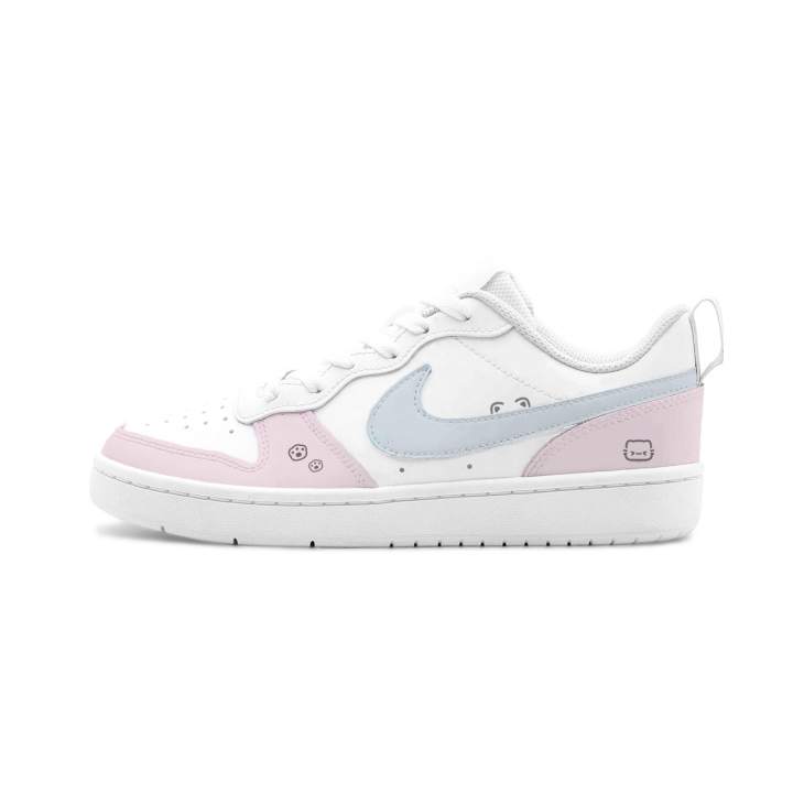 Nike Nike Court Borough 2 Childlike Heart, Soft And Adorable Macaron Leather Cushioning Slip Resistant Low top