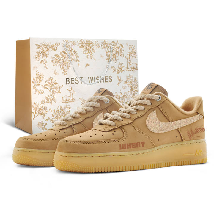 Nike Nike Air Force 1 Wheatfield Treasure Hunt, Shopping Bag Coverage Thermal Waterproof Abrasion Resistant Low top