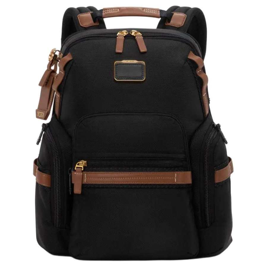 TUMI TUMI Alpha Bravo Nylon Backpack Unisex Black Gold