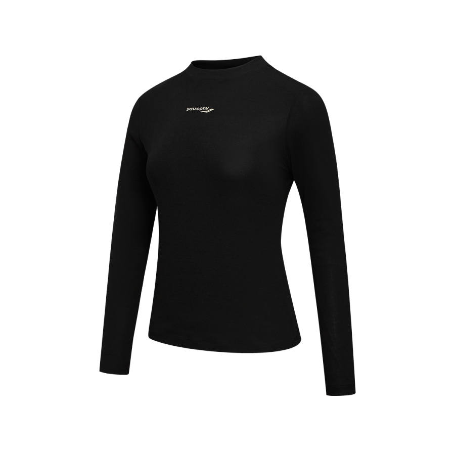Saucony Knitwear Women's Jet Black Crew Neck Moderate