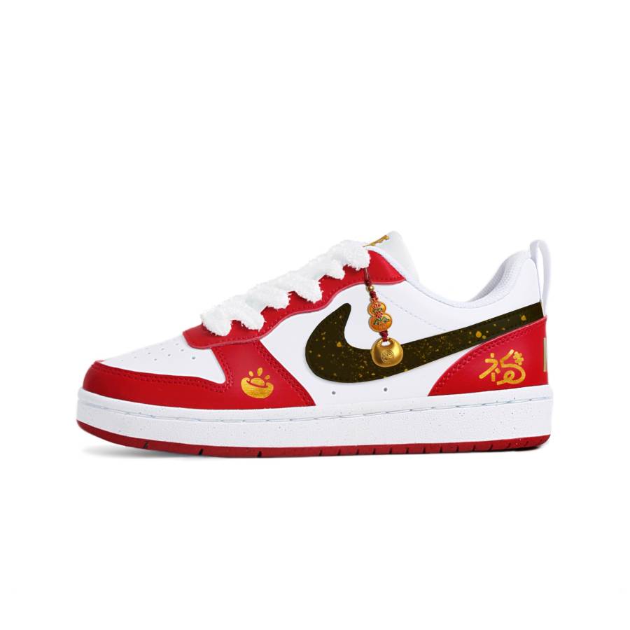 Nike Nike Court Borough Golden Horse Brings Fortune, Bug 2 Manufacturing Leather Cushioning, Wear Resistant Low top