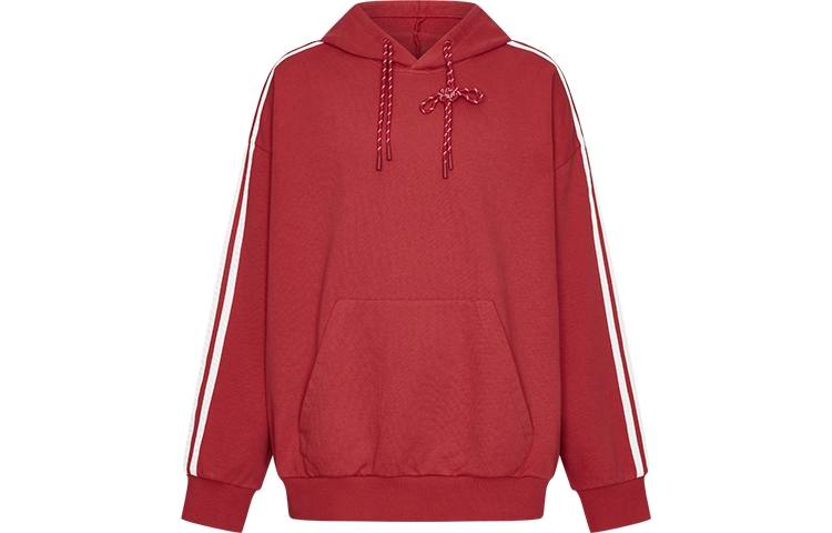 URBAN REVIVO Sweatshirts Men's Red Hooded Moderate