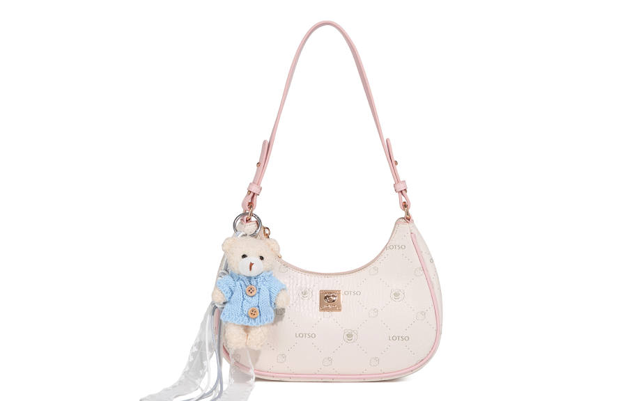 Disney Lotso PVC Handheld Crossbody Bag, Shoulder Bag Women's Pink