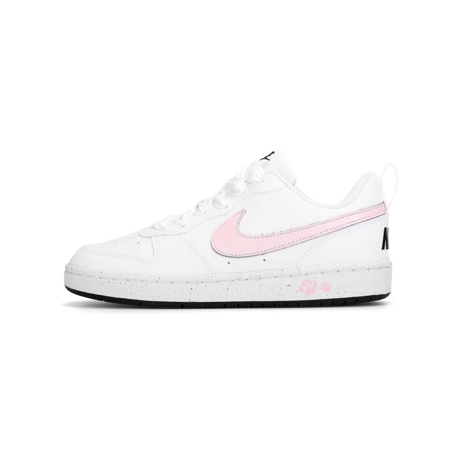 Nike Nike Court Borough 2 Peach Pink Seal Synthetic Leather Abrasion Resistant Low top Skateboard Shoes White Pink Unisex