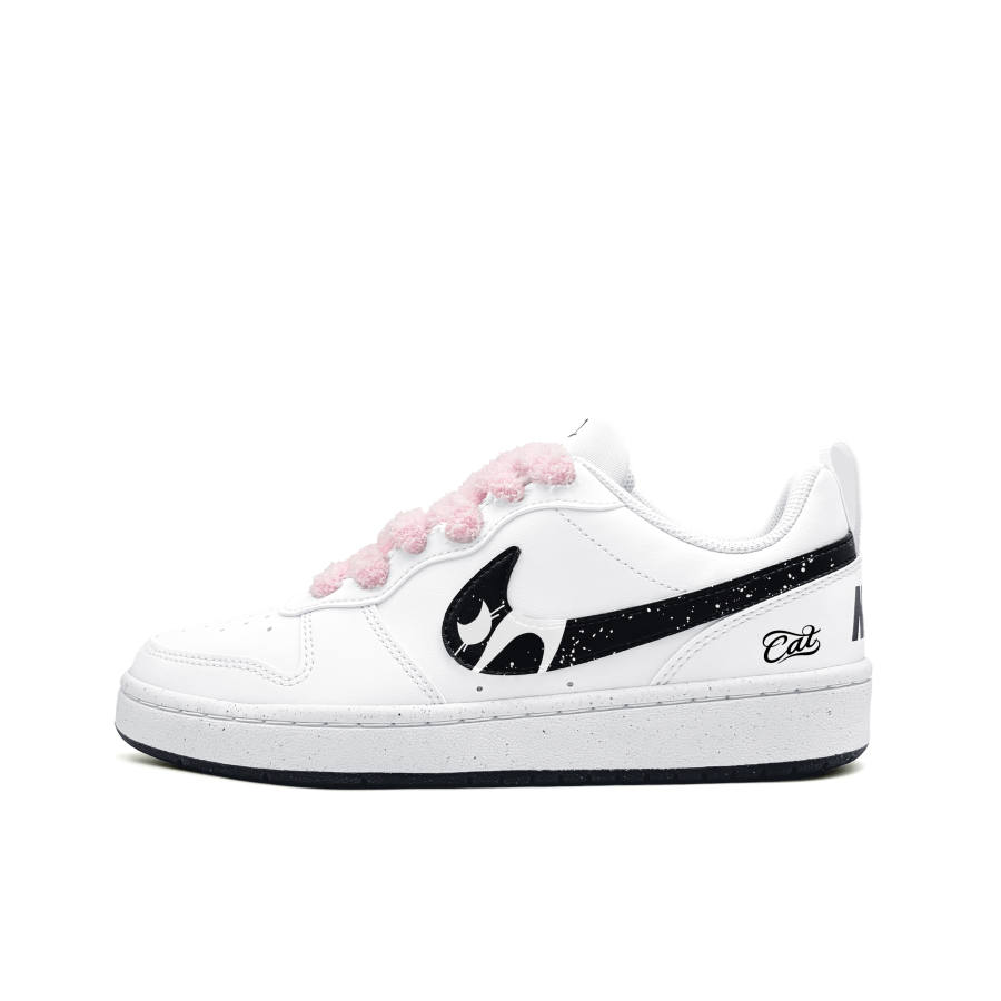 Nike Nike Court Borough Pink Cherry Blossom Hug Cat Synthetic Leather Abrasion Resistant Abrasion Resistant Low top