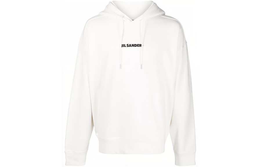 Jil Sander logo print cotton hoodie