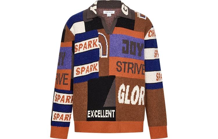 URBAN REVIVO Sweaters Men's Multicolor Lapel Moderate