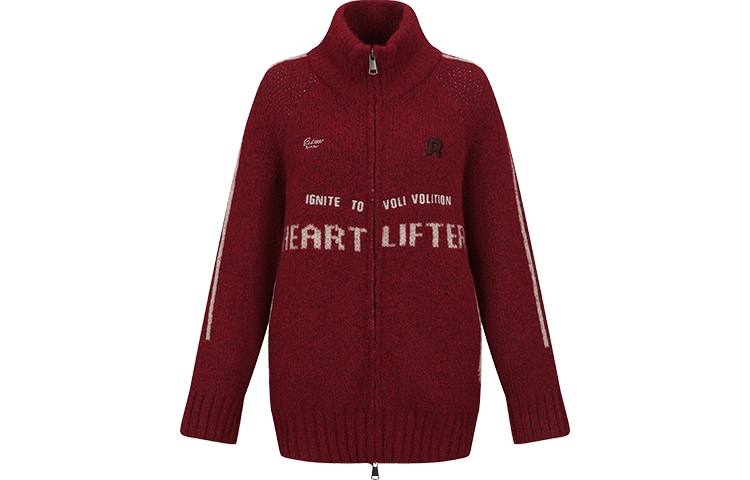 URBAN REVIVO Sweaters Women's Total Crimson Stand Collar Thickened