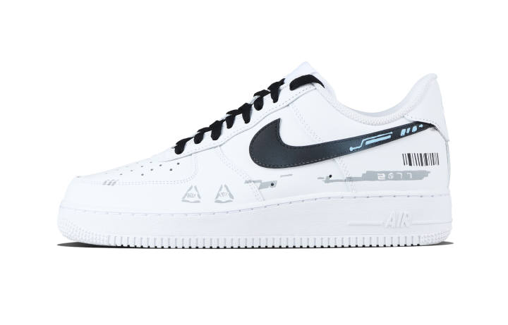 Nike Nike Air Force 1 Cyber Step Cow Leather Abrasion Resistant Abrasion Resistant Low top Skateboard Shoes Unisex Black