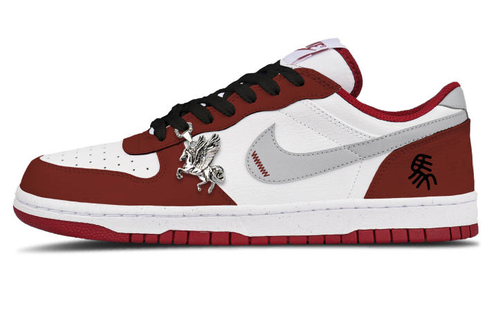 Nike Nike Leather Coverage Low top Skateboard Shoes Men's Red White