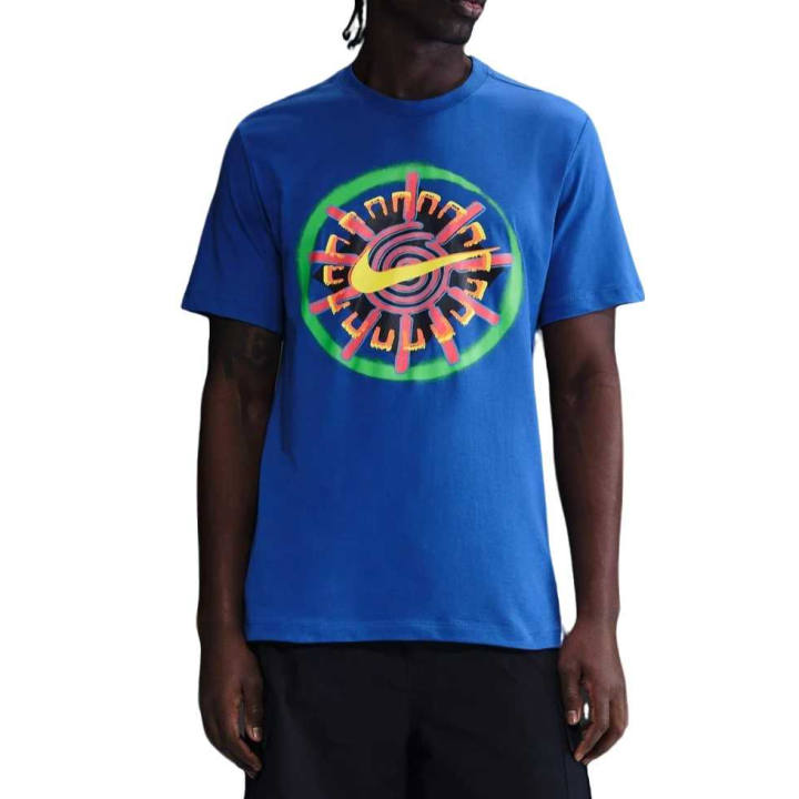 Nike Nike Sportswear T Shirts Men's Royal Blue Crew Neck Moderate Straight Fit