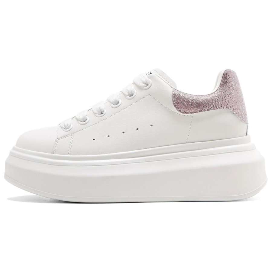ST&SAT Synthetic Leather, Split Cow Leather Low top Skateboard Shoes 6CM Women's