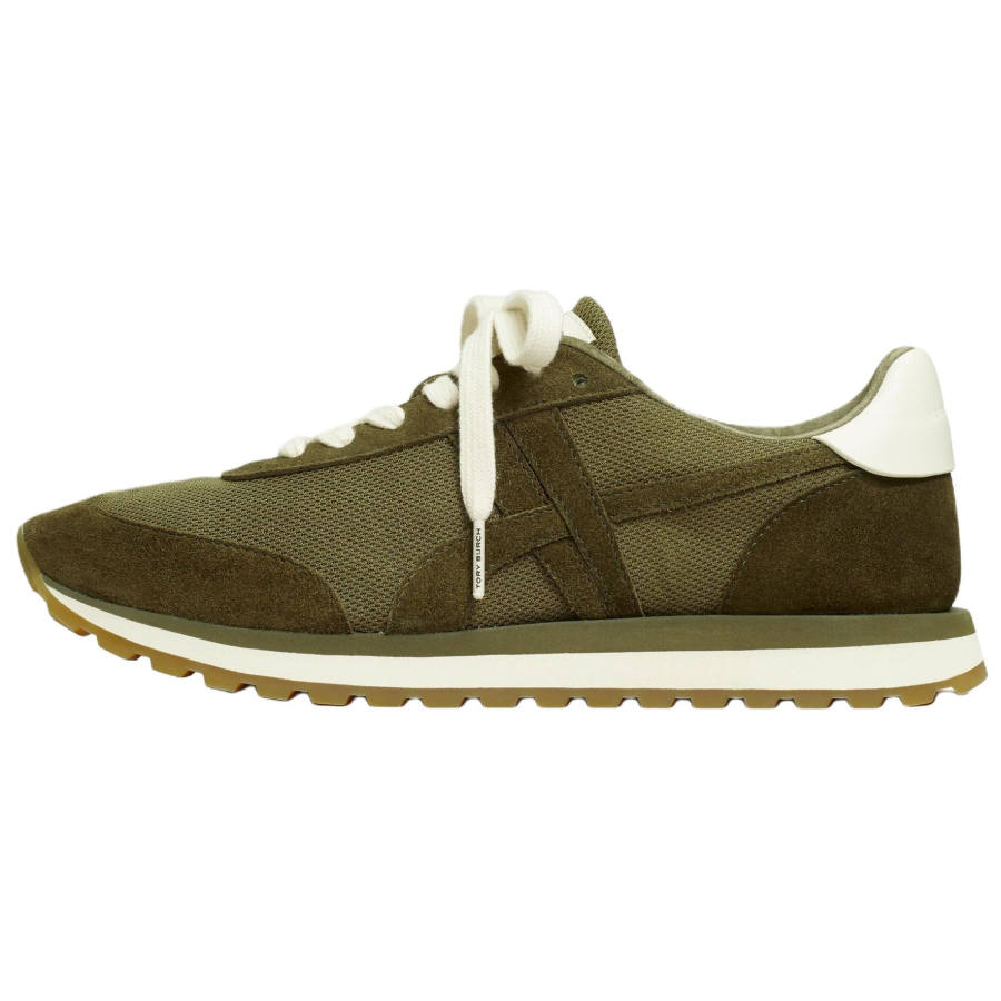 TORY BURCH Hank Leather, Suede Low top Casual Shoes Women's Green