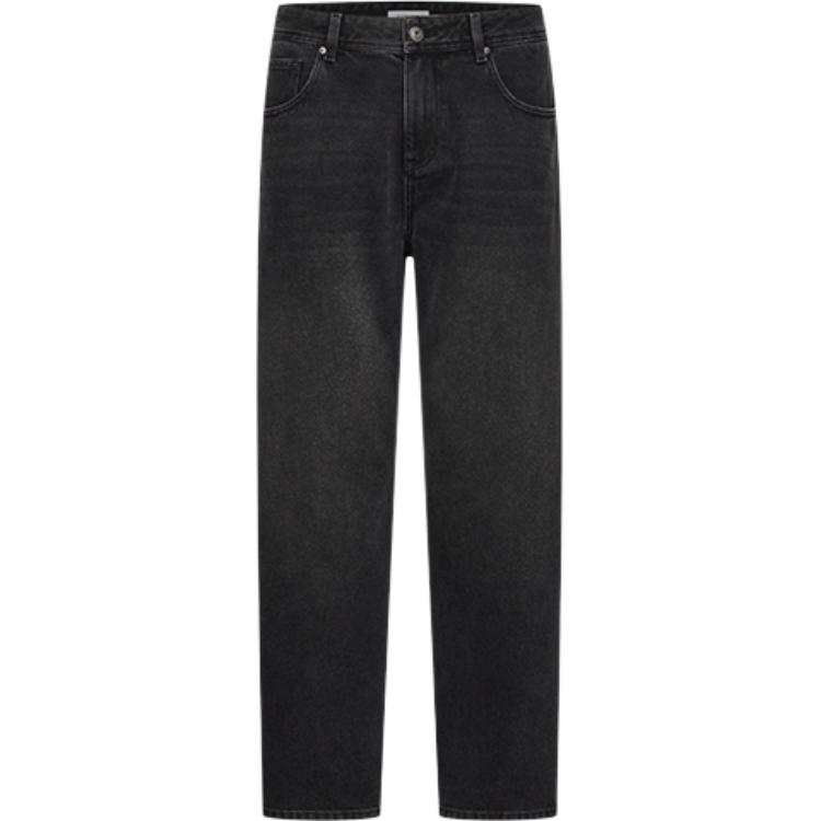 URBAN REVIVO Jeans Men's Jet Black Moderate Tapered Pants