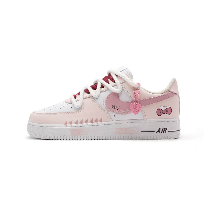 Nike Nike Air Force Sweetheart, Footprint Innovation Synthetic Leather Cushioning Low top Skateboard Shoes Pink White