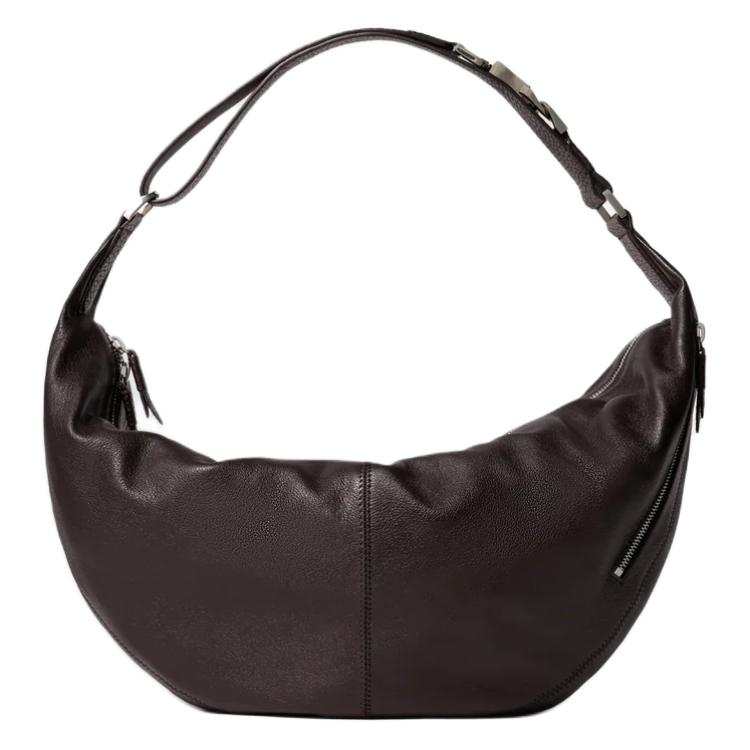 Lemaire Grain Buffalo Leather Crossbody Bag, Shoulder Bag Women's Dark Chocolate