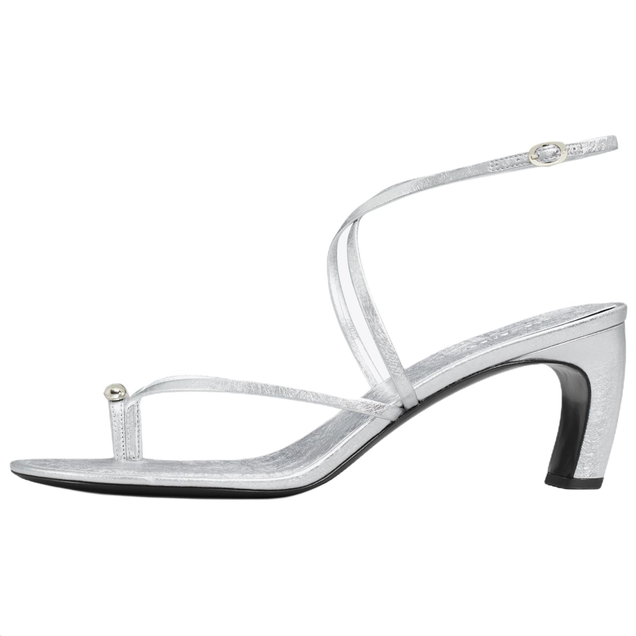 TORY BURCH TORY BURCH PIERCED One Strap Sandals Women's Silver