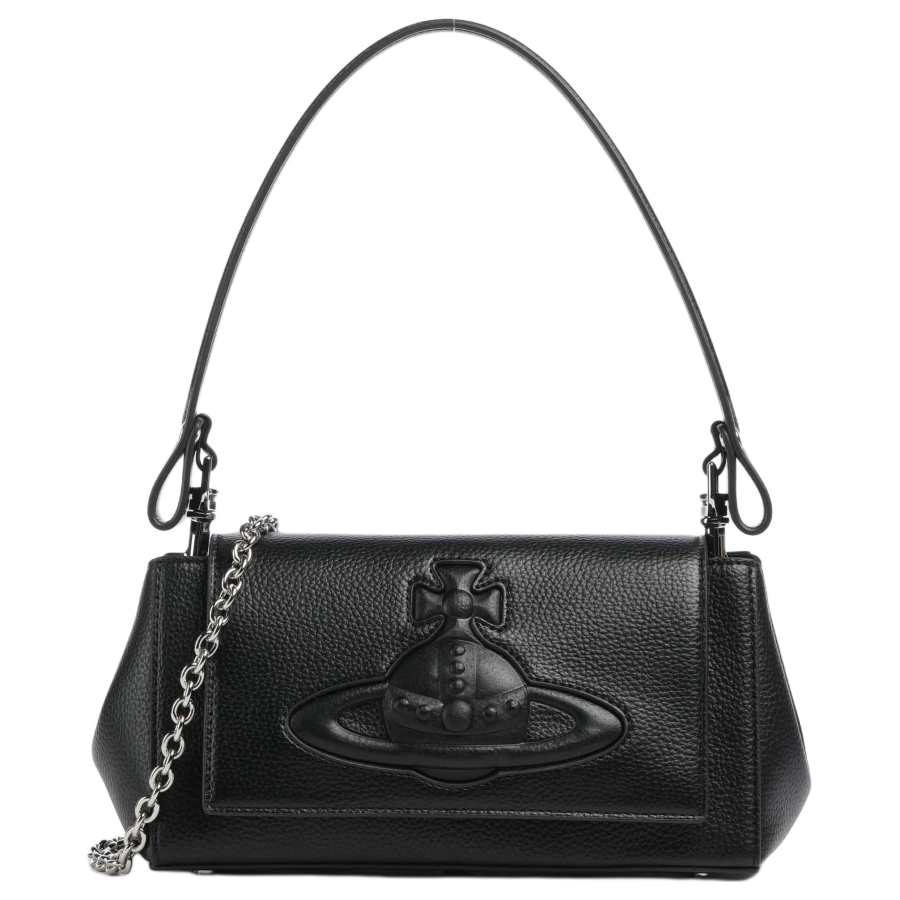 Vivienne Westwood HAZEL Faux Leather Shoulder Bag, Crossbody Bag, Handbag Medium Women's Black