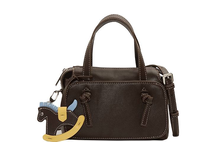 URBAN REVIVO Artificial Leather Handbag Women's Dark Coffee Brown