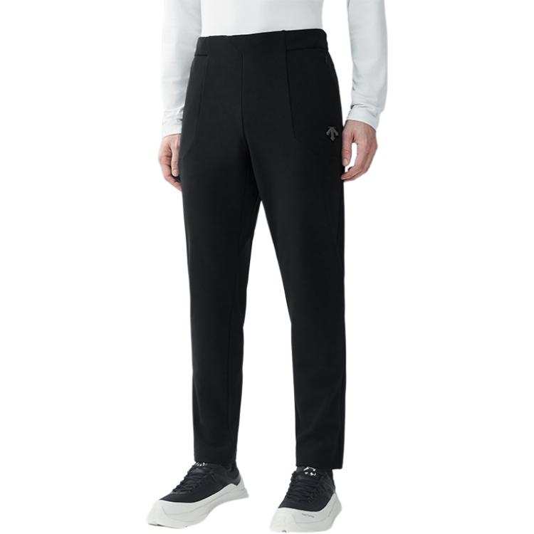 DESCENTE SKI STYLE Outdoor Commute Knitted Fabric Thermal Fleece Lined Sports Pants Men's Black