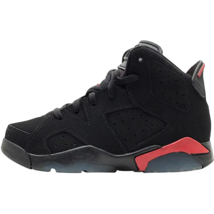 Jordan Jordan Air Jordan 6 Mid top Children's Basketball Shoes Black Children Aged 3 7 Years Old