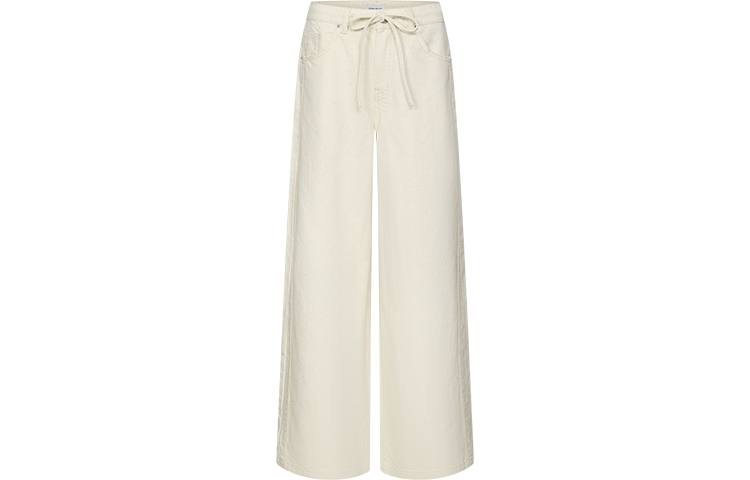 URBAN REVIVO Jeans Women's Ecru Moderate Wide Leg Pants