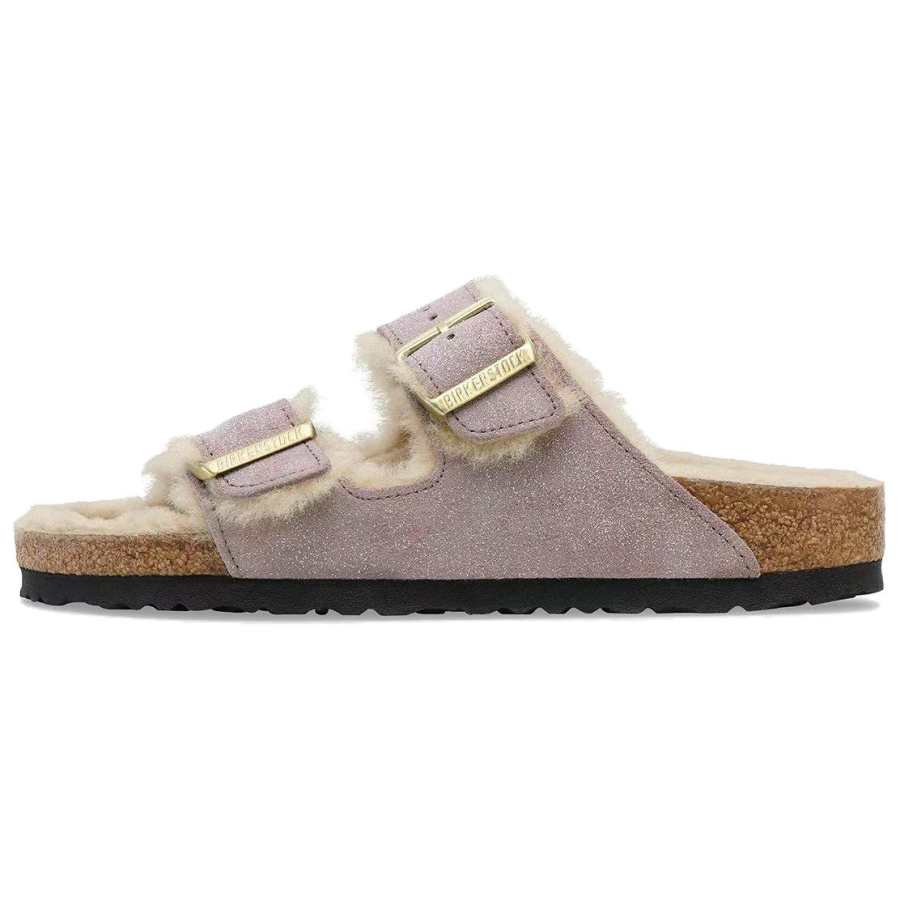 Birkenstock Arizona Shearling Birkenstock Shoes Women's Smoke Purple Narrow
