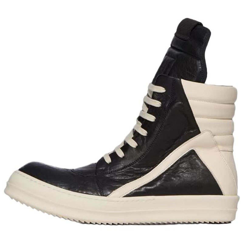 RICK OWENS RICK OWENS/RO Geobaskets High top Skateboard Shoes Men's Black White