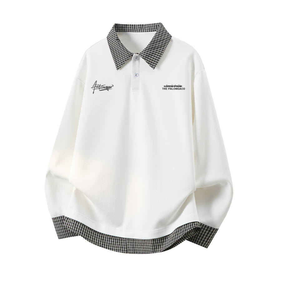 PAL ONGACO Sweatshirts Unisex Lapel Moderate Mock Two Piece