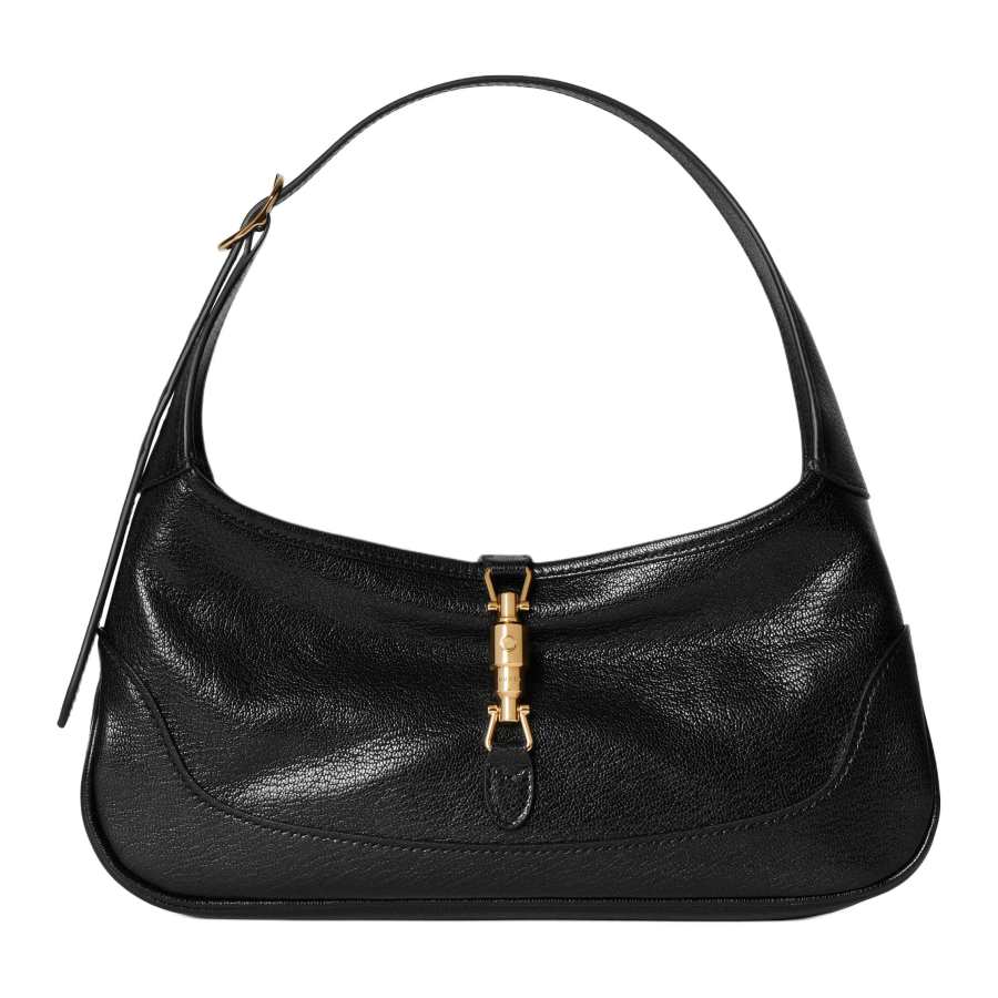 GUCCI Jackie Soft Grain Leather Shoulder Bag Medium Women's Black