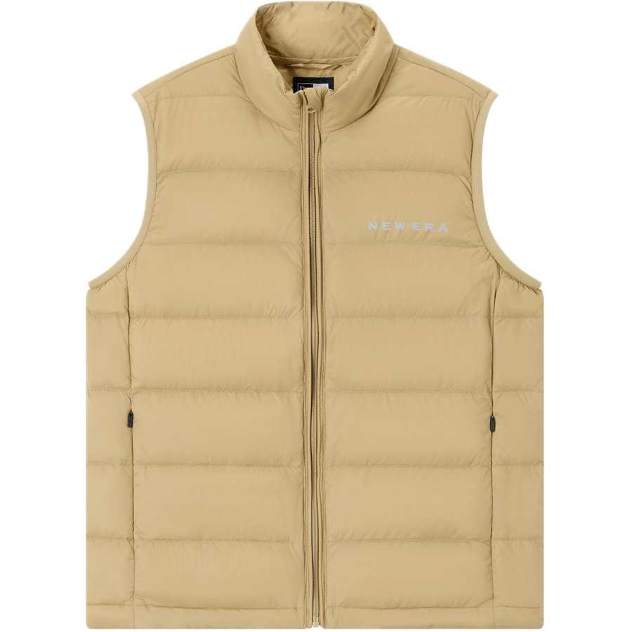 New Era Down Vests Unisex Khaki Stand Collar Moderate Straight Fit