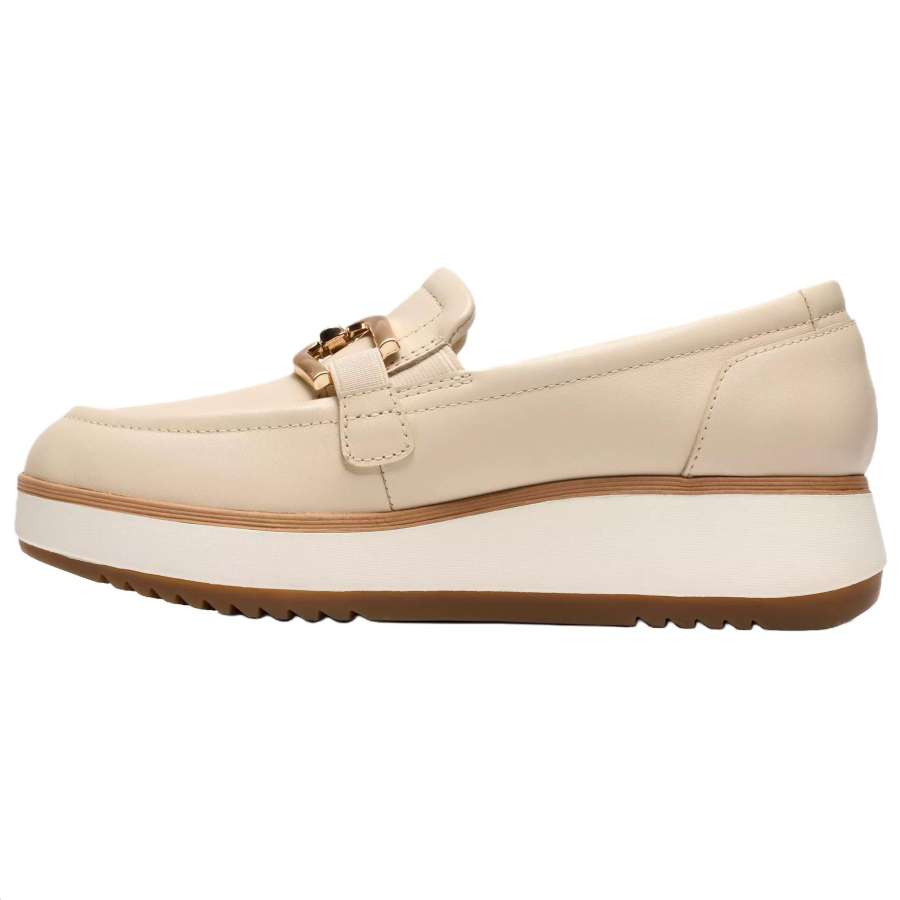 Clarks Zylah Top Leather Loafers 4.5cm Women's Cream