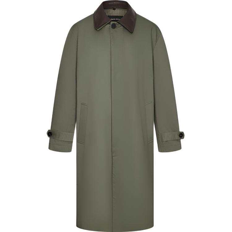 URBAN REVIVO Trench Coats Men's Gray Green Lapel Moderate Other