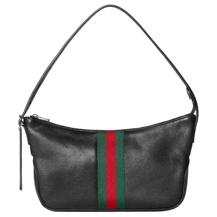 GUCCI Leather Handbag Small Unisex Black