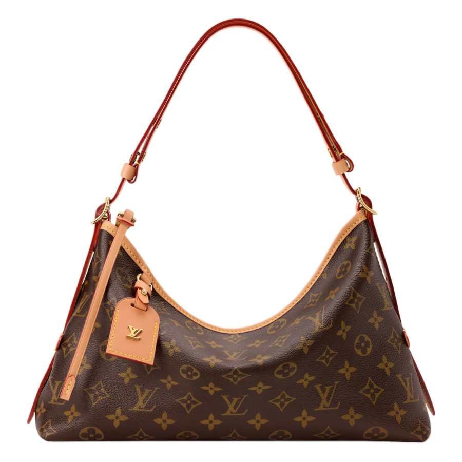 LOUIS VUITTON Carryall Monogram Coated Canvas Shoulder Bag Women's Brown