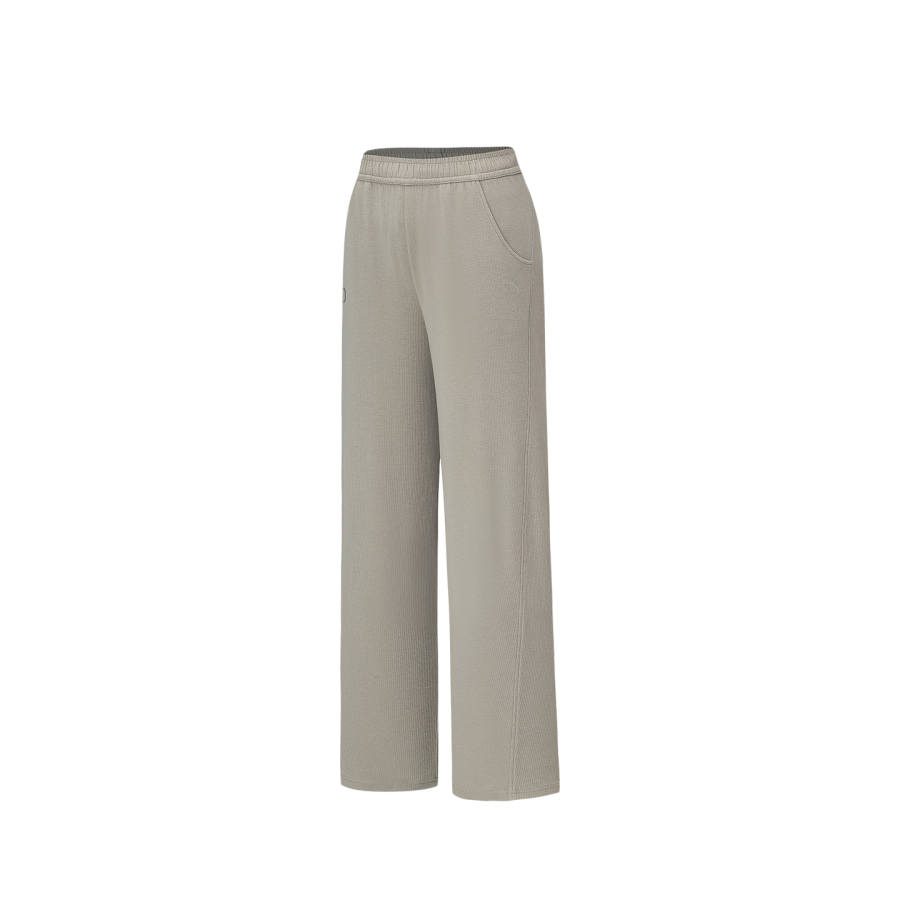 Anta Knitted Fabric Sports Pants Women's Pearlescent Gray